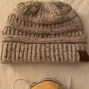 Cream colored CC beanie